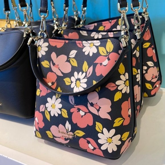 kate spade Handbags - Kate Spade Darcy Small Bucket Bag Road Trip Floral Blue Multi